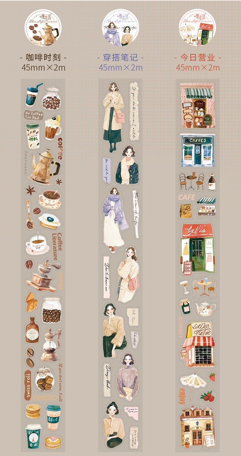 Slow Life Series PET Stickers Roll