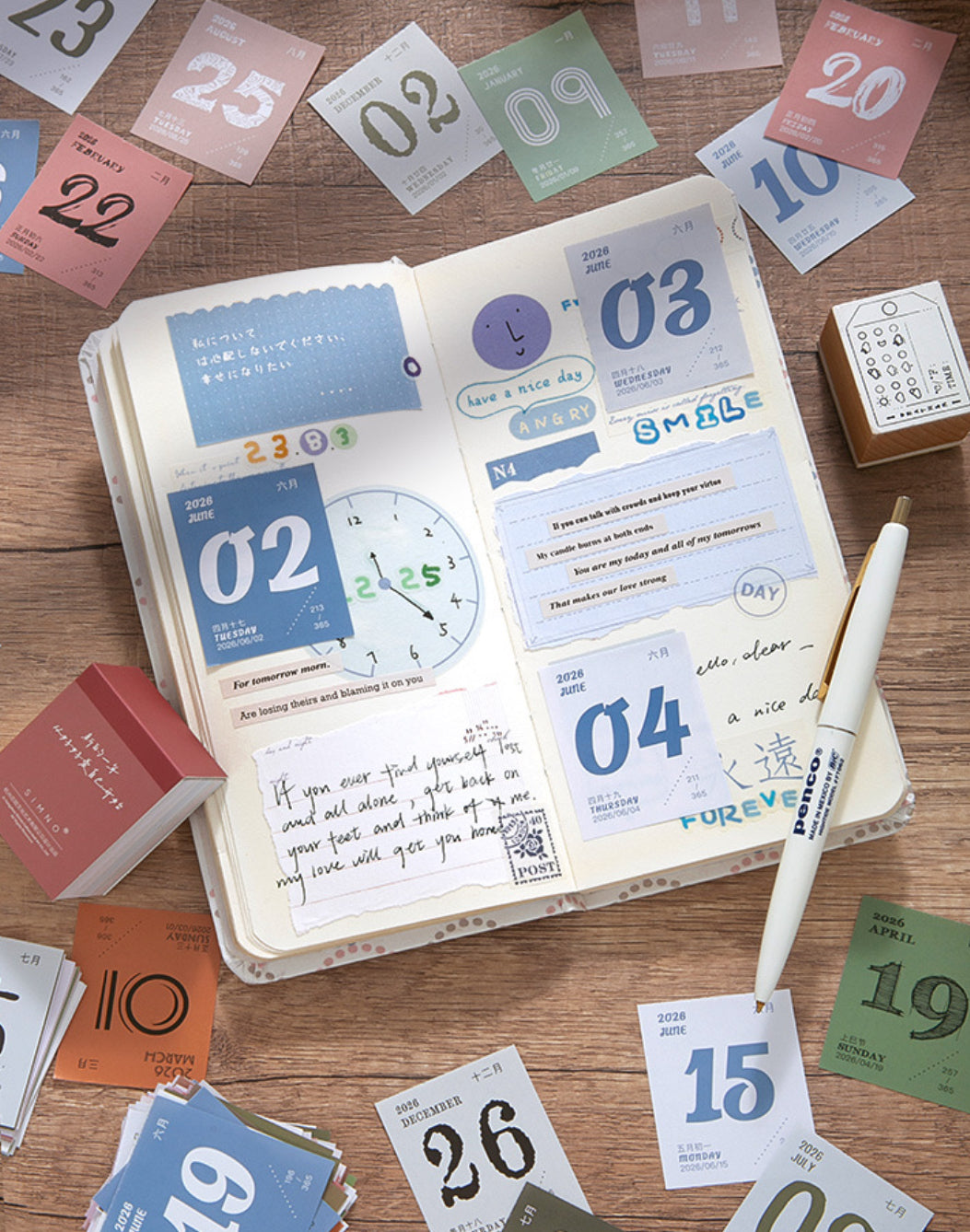 2026 365-Day Mini Calendar Sheets