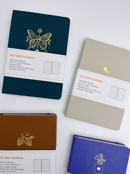 Fabric / Leather Cover 160gsm Dot Grid / Bullet Journal