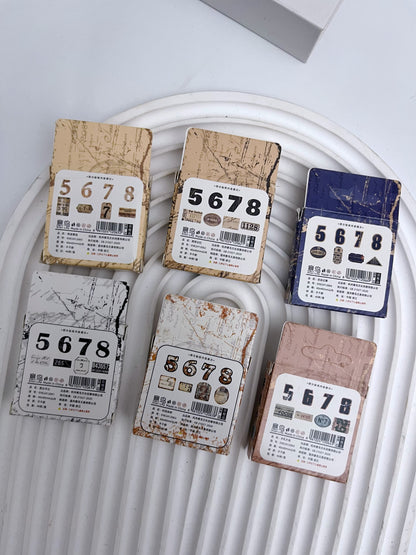 Retro Pack Numbers Stickers (46 pcs)