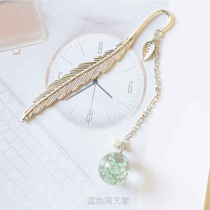 Metallic Bookmark with Glass Dried Flower