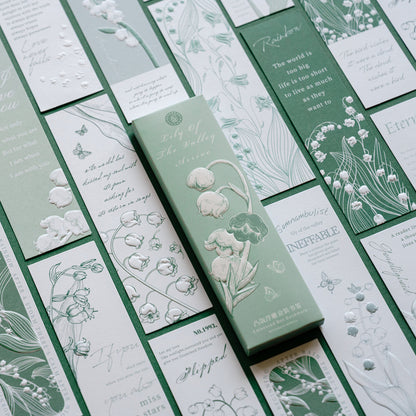 Green-themed Flower Paper Bookmark