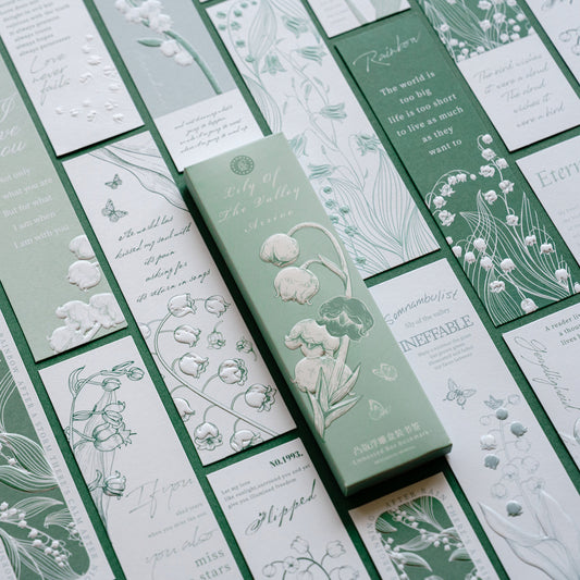 Green-themed Flower Paper Bookmark