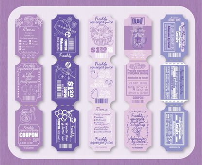 Retro Stamp Stickers Card Set (15 pcs)