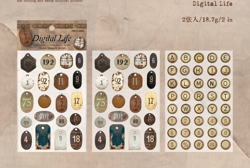 Bronze Museum Series Retro Stickers