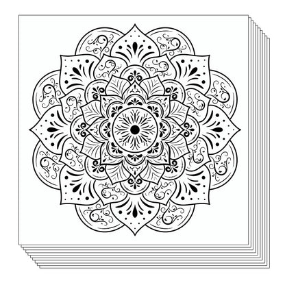 Large-size Mandala Painting / Coloring Sheets (12 sheets)