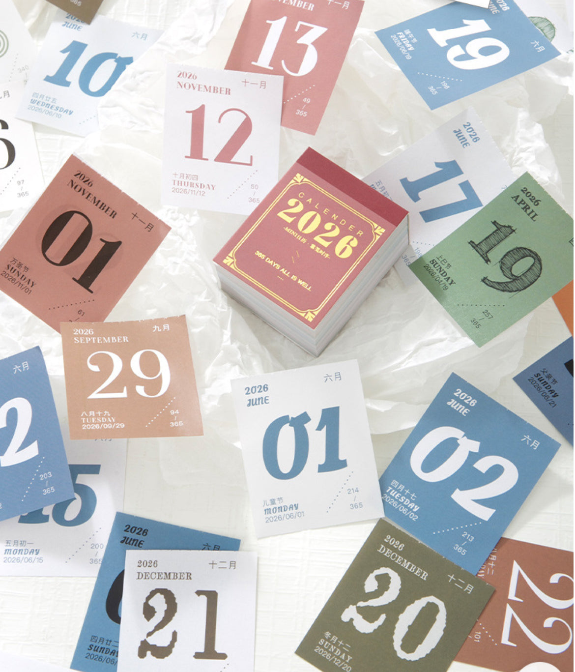 2026 365-Day Mini Calendar Sheets