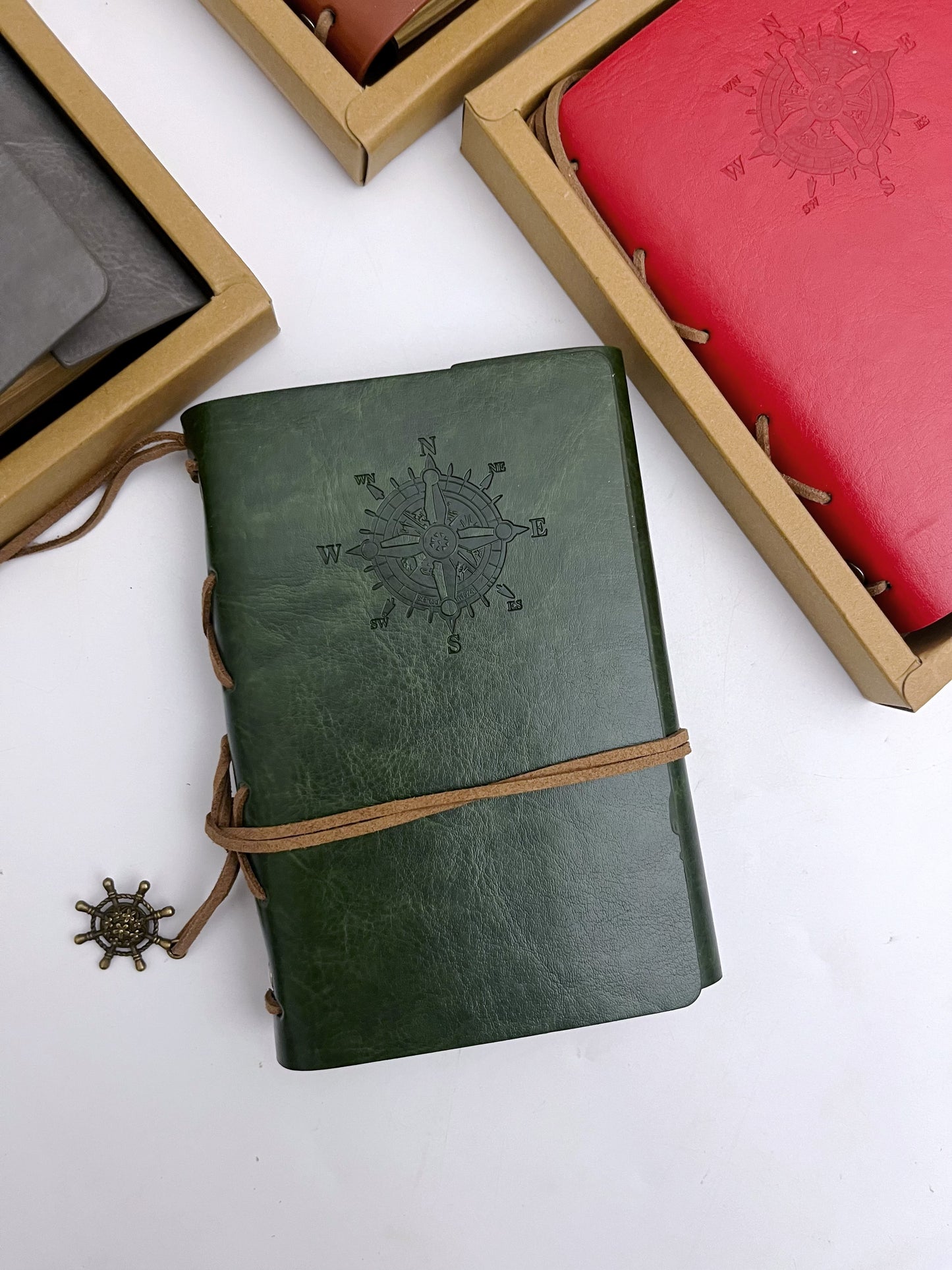 Pirate Leather Cover Traveler’s Journal (Blank brown pages)