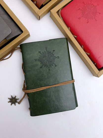 Pirate Leather Cover Traveler’s Journal (Blank brown pages)