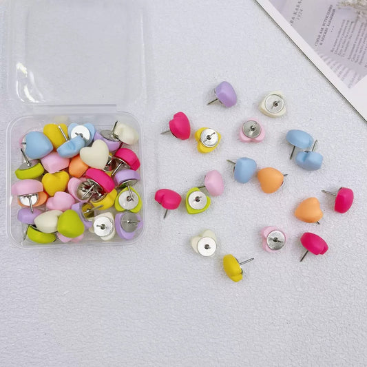 Mini love shape cork board pins / thumbtacks (20 pieces)