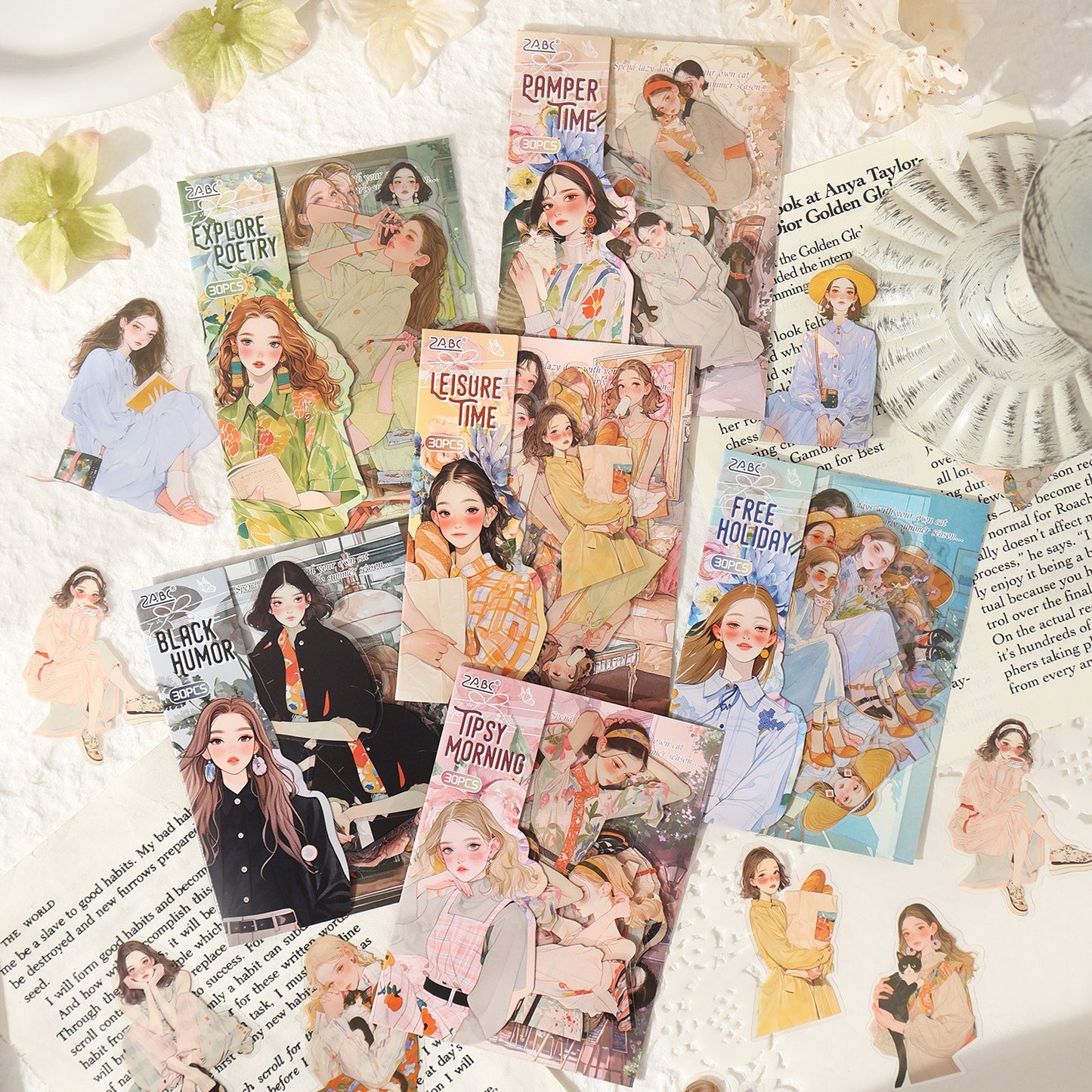 Korean Lady Stickers Set (30 pcs)