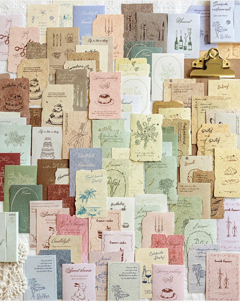 Mocard Vintage Material Paper Stickers Set