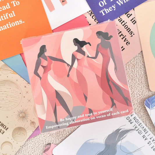 Women Inspirational Affirmation Cards (400g thick) plus wooden desk stand