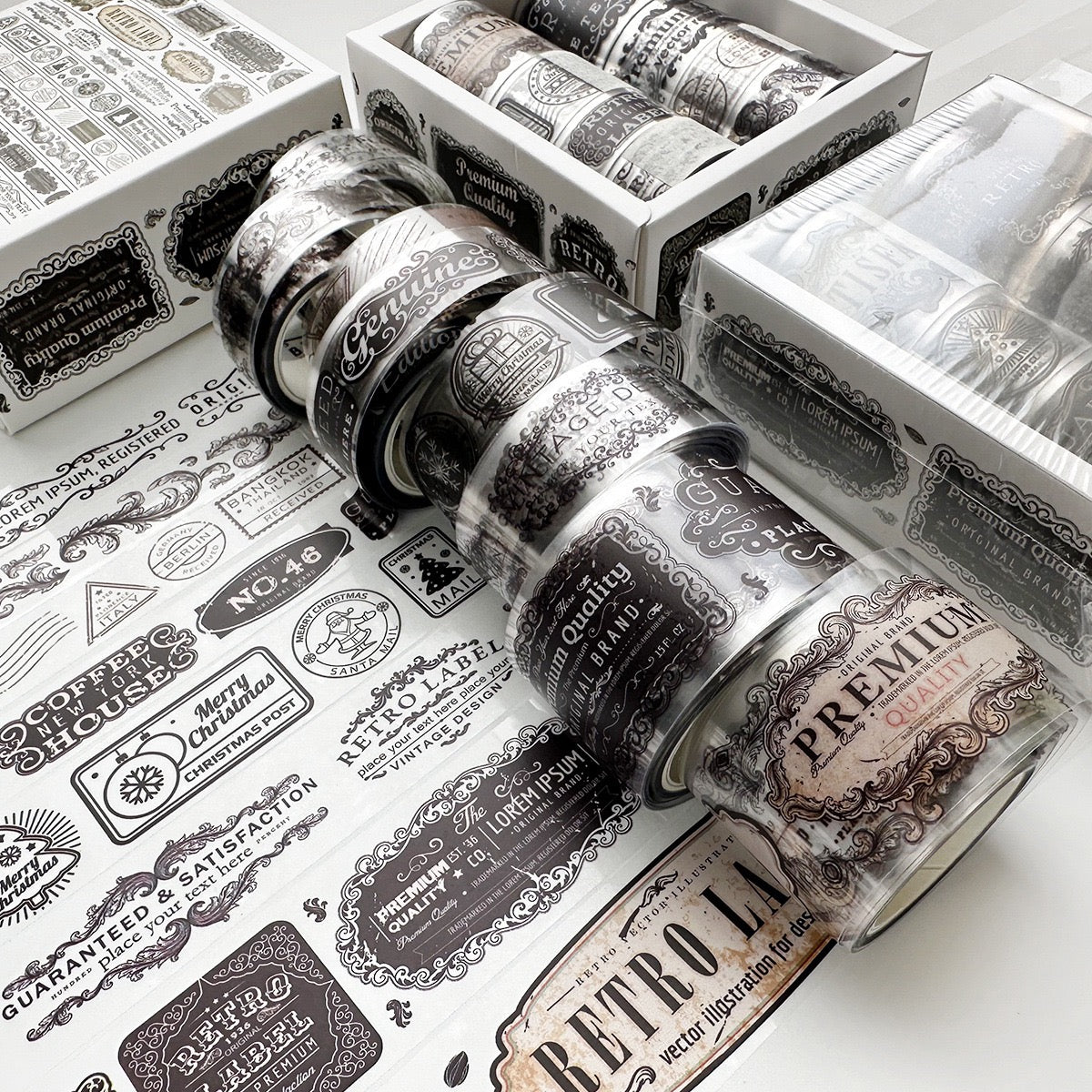 PET Transparent Washi Tape (8-pcs set)