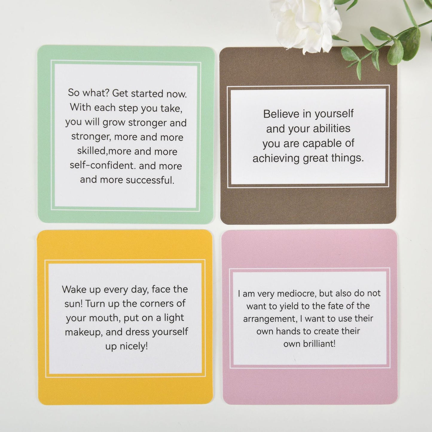 Women Inspirational Affirmation Cards (400g thick) plus wooden desk stand
