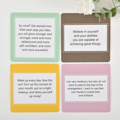 Women Inspirational Affirmation Cards (400g thick) plus wooden desk stand