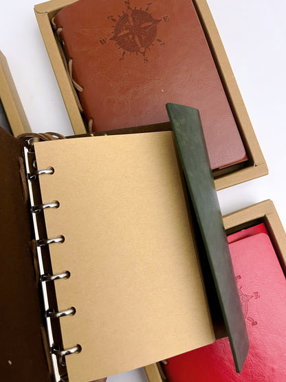 Pirate Leather Cover Traveler’s Journal (Blank brown pages)