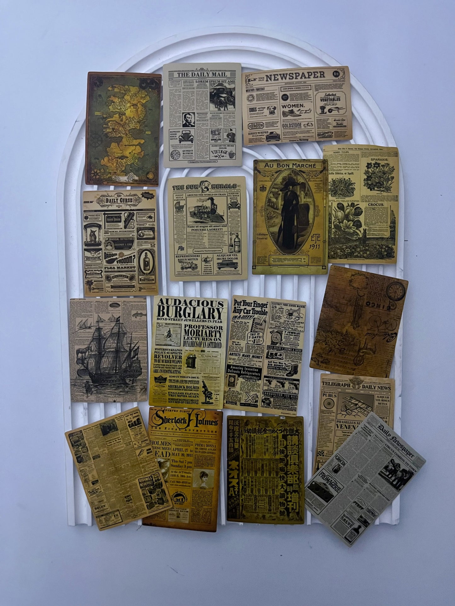 Retro News Stickers (10 pcs)