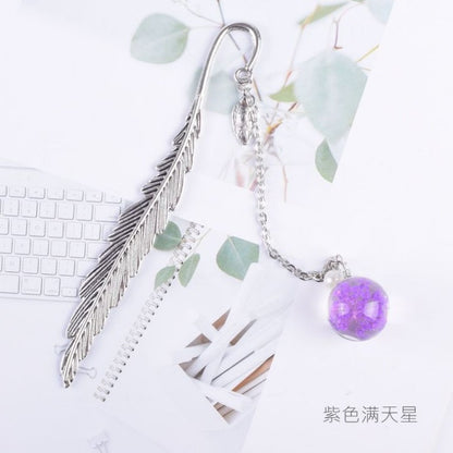 Metallic Bookmark with Glass Dried Flower