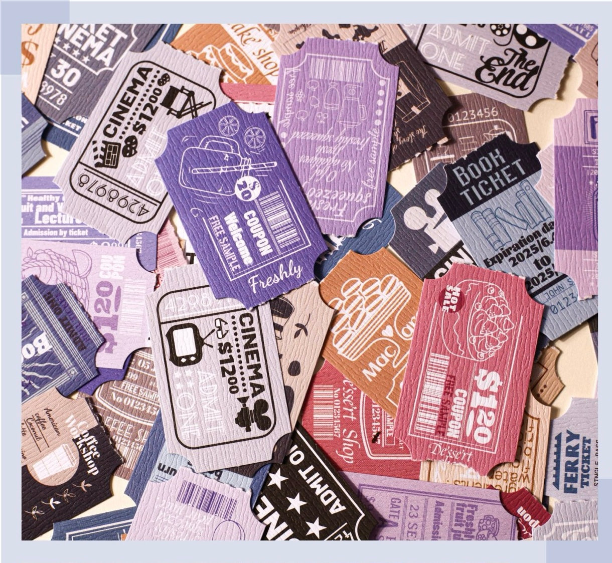 Retro Stamp Stickers Card Set (15 pcs)
