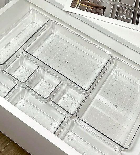 16 PCS Clear Plastic Drawer Organizers - ShopHaul