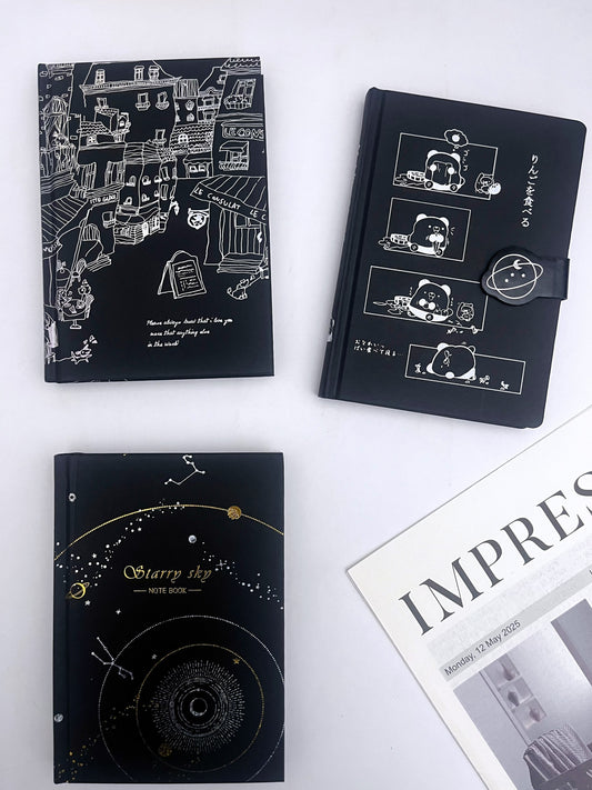 A5 Black Blank Sheets Journal - ShopHaul