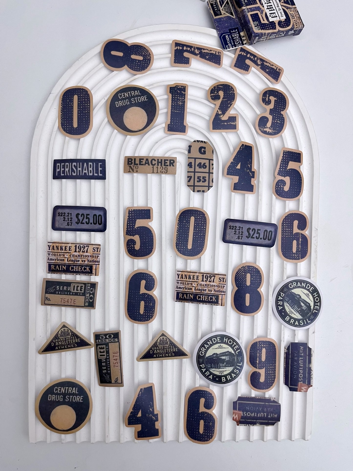 Retro Pack Numbers Stickers (46 pcs)