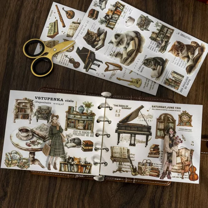 Bookstore Corner Transfer PVC stickers sheets (2 sheets)