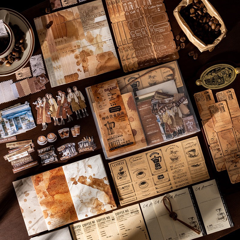 Coffee Theme Mixed Material Paper Pack (125pcs)