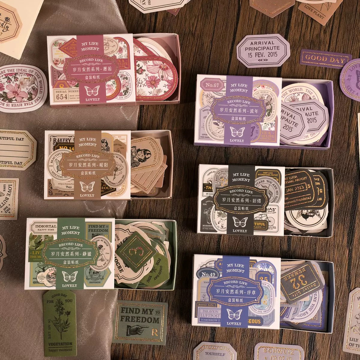 Retro Label Stickers Box (40 pcs)