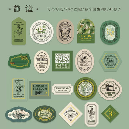 Retro Label Stickers Box (40 pcs)