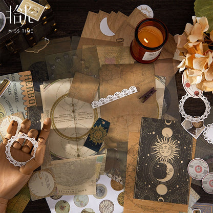 Retro Material Paper / Stickers Journaling Pack (251 pieces)