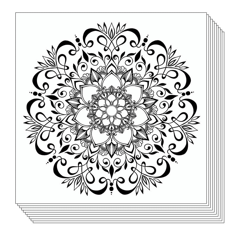 Large-size Mandala Painting / Coloring Sheets (12 sheets)