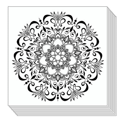 Large-size Mandala Painting / Coloring Sheets (12 sheets)
