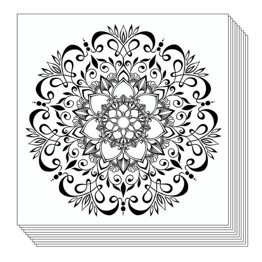 Large-size Mandala Painting / Coloring Sheets (12 sheets)