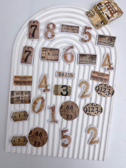 Retro Pack Numbers Stickers (46 pcs)