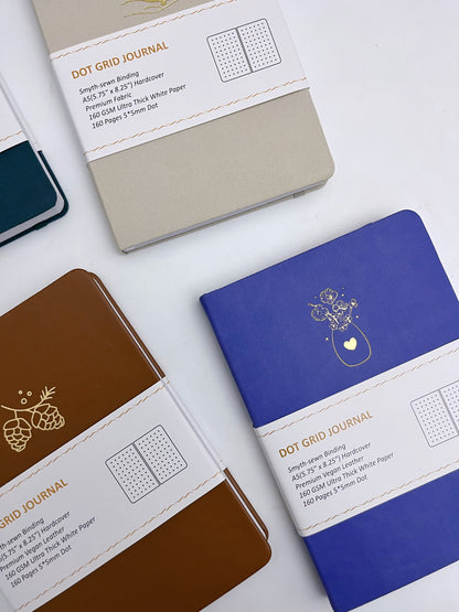 Fabric / Leather Cover 160gsm Dot Grid / Bullet Journal