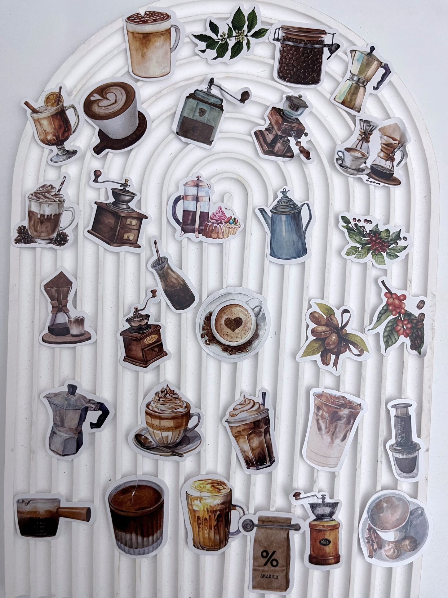 Coffee-themed Stickers Set Box (45pcs)