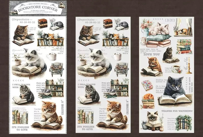 Bookstore Corner Transfer PVC stickers sheets (2 sheets)