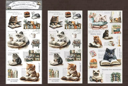 Bookstore Corner Transfer PVC stickers sheets (2 sheets)