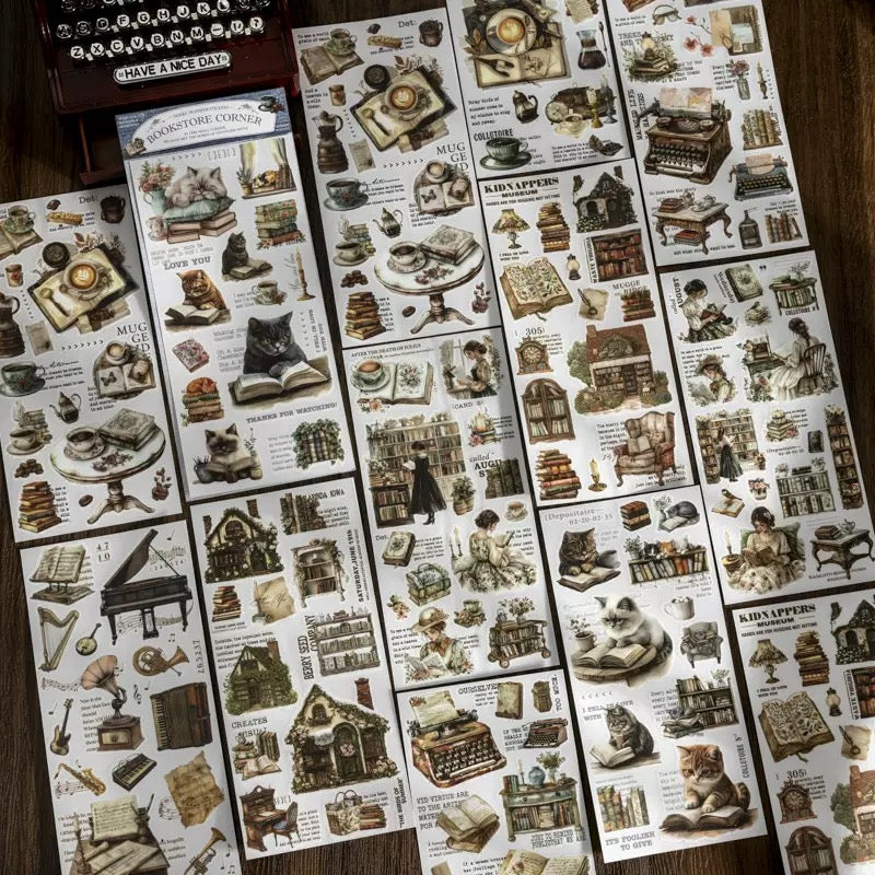 Bookstore Corner Transfer PVC stickers sheets (2 sheets)