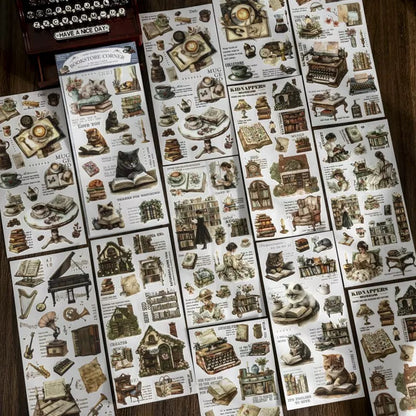 Bookstore Corner Transfer PVC stickers sheets (2 sheets)