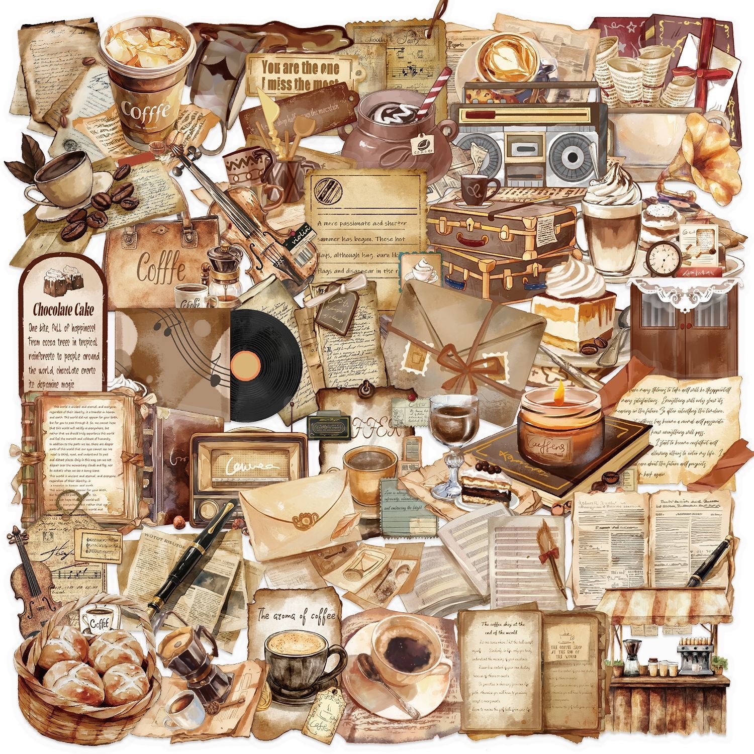 PVC Vintage Stickers Set (10 pcs) - ShopHaul