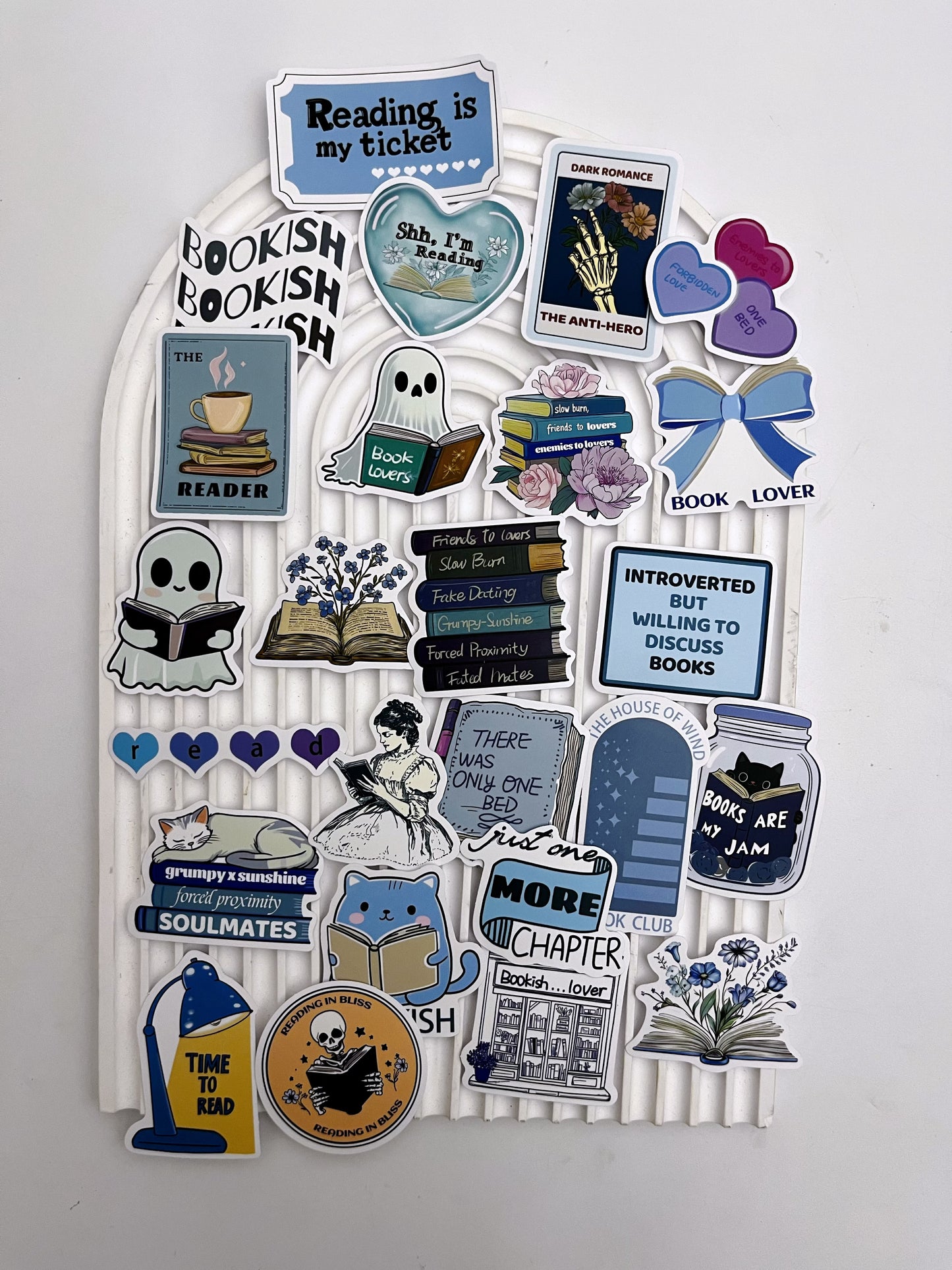 Blue-Themed Bookish Stickers