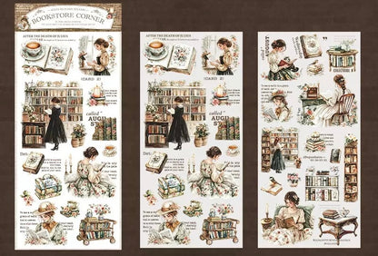 Bookstore Corner Transfer PVC stickers sheets (2 sheets)