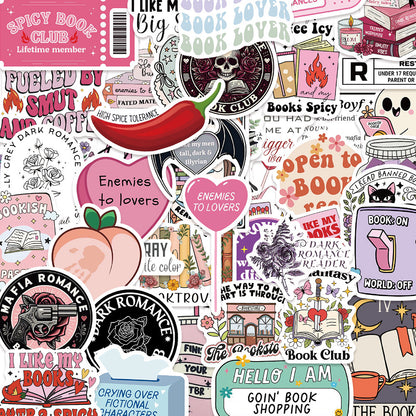 Smut / Romance Bookish Stickers (A set of 10)