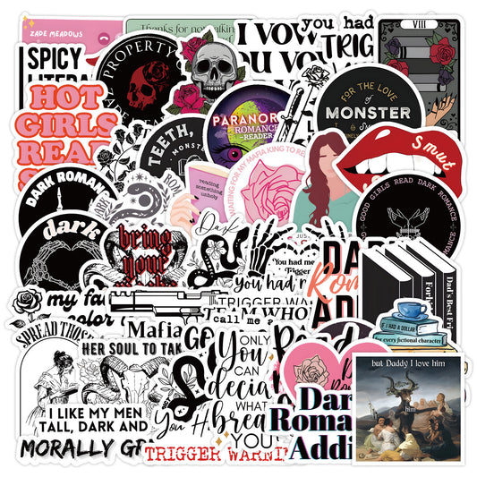 Smut / Dark Romance Bookish Stickers (A set of 10)