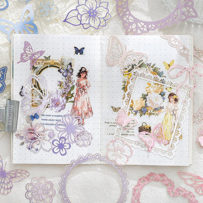Lace Floral / Butterfly Material Paper Pack