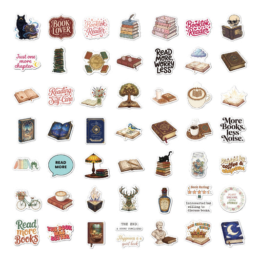 Retro Bookish Stickers (A set of 10)