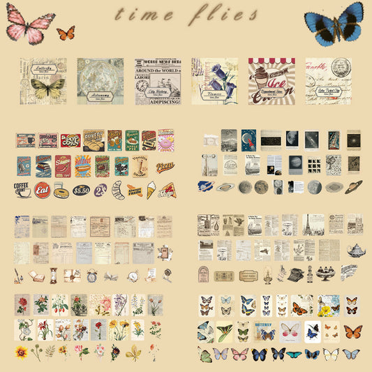 300 pcs Vintage Paper Sticker box - ShopHaul